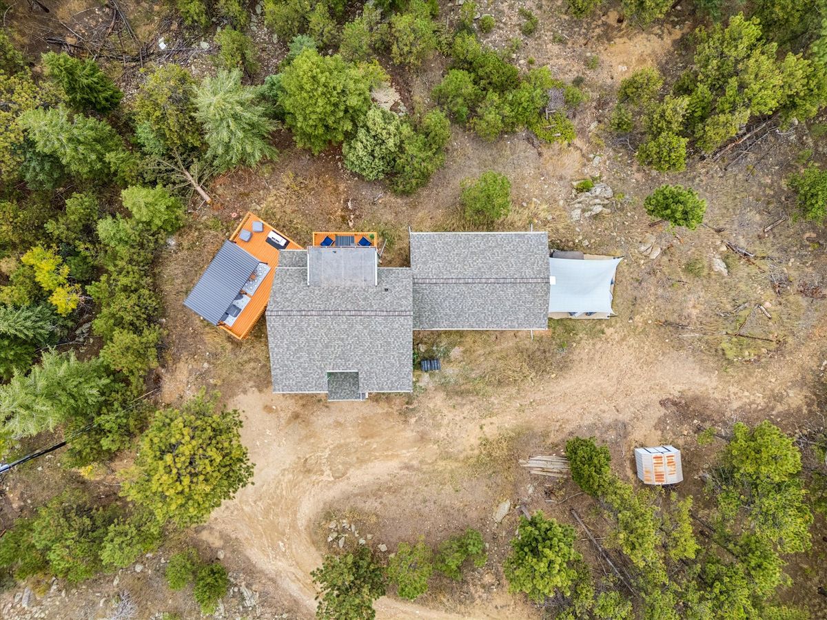 Drone view of property nestled in Sunshine Canyon